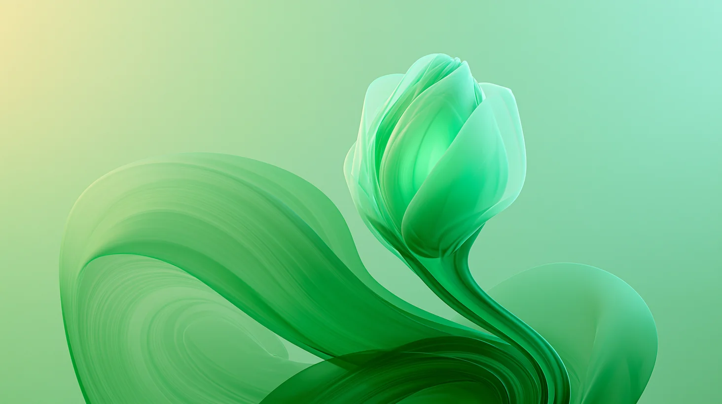 Generated abstract green flower illustration